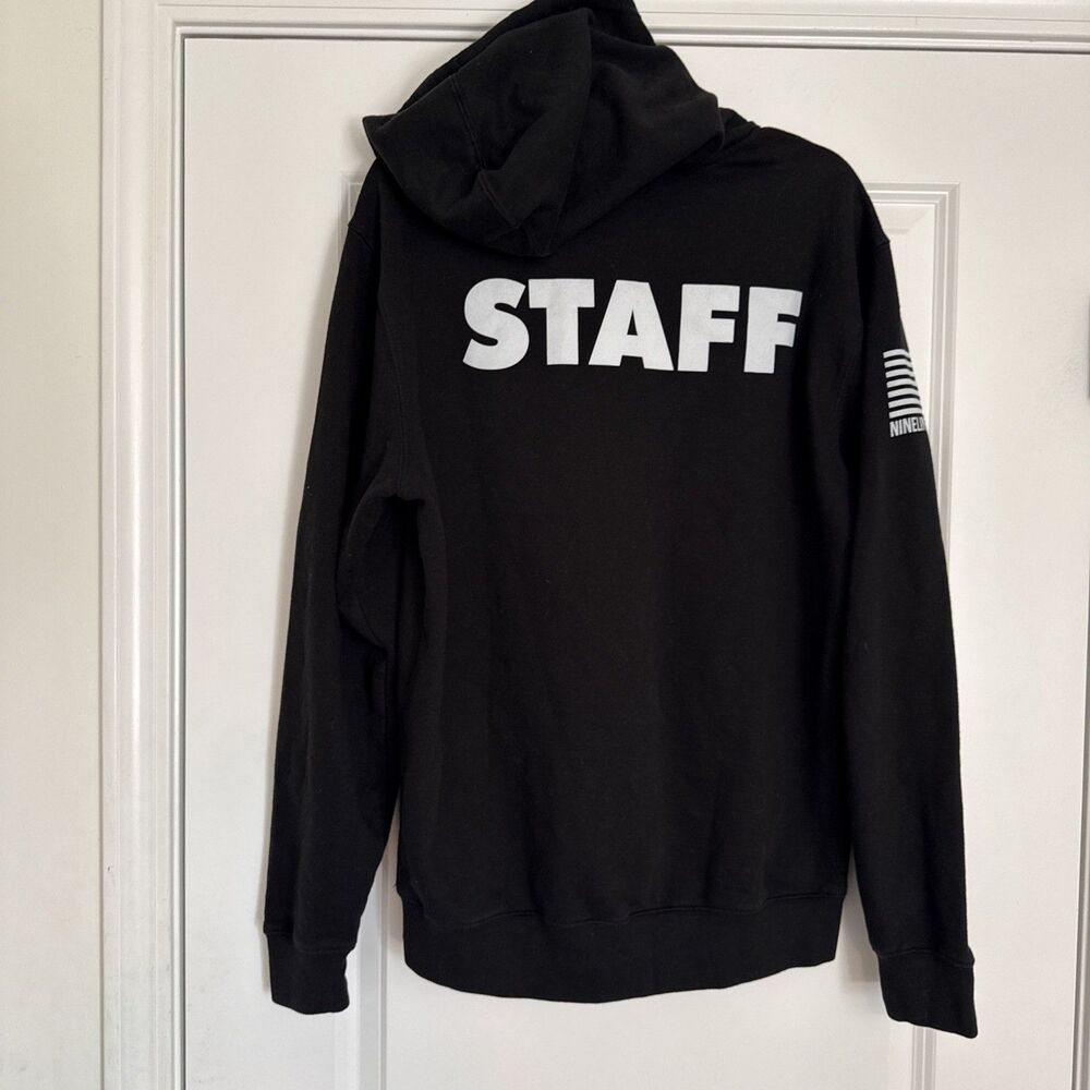 Nine Line Apparel STAFF Hoodie Sweatshirt Men's MEDIUM Black American Flag